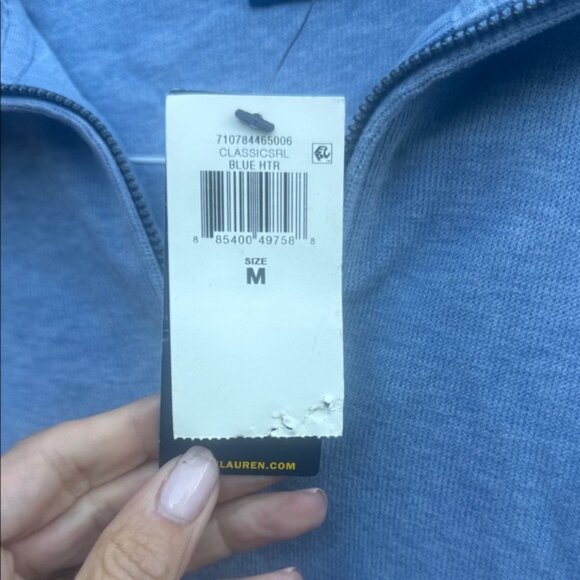 Polo Ralph Lauren Estate Rib Half-Zip Pullover Sweater Blue Heather M - Picture 4 of 4